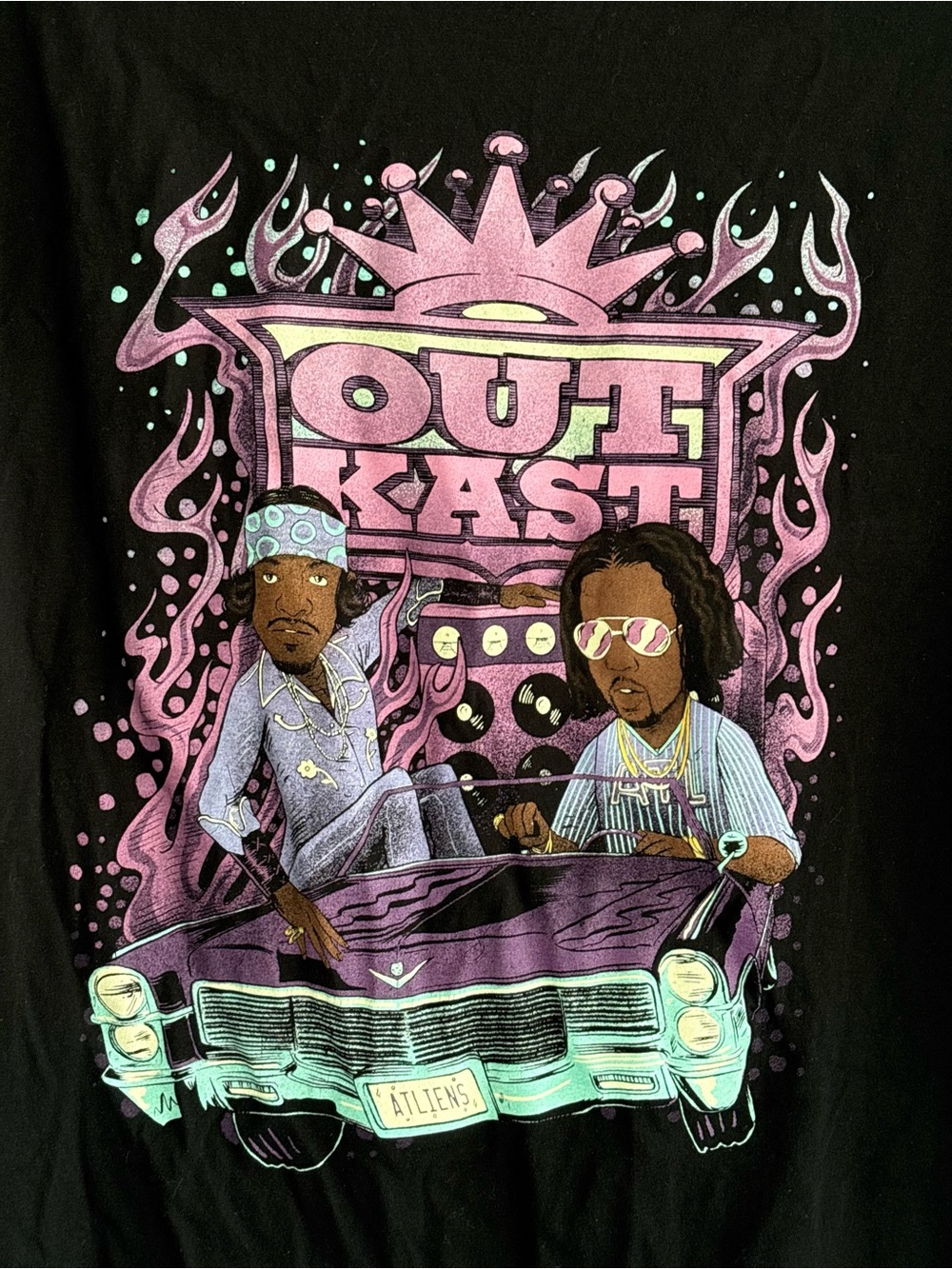 Target Black Short Sleeve Tee with Purple and Teal Graphic - Picture 3 of 4